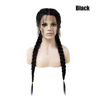 £20.88 • Buy Synthetic Braids Front Wig Hair Long Brown/Black Double Braided Wigs Fashion New