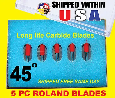 5x45° HIGH QUALITY ROLAND VINYL CUTTER PLOTTER BLADES Fast Shipping • $11.25