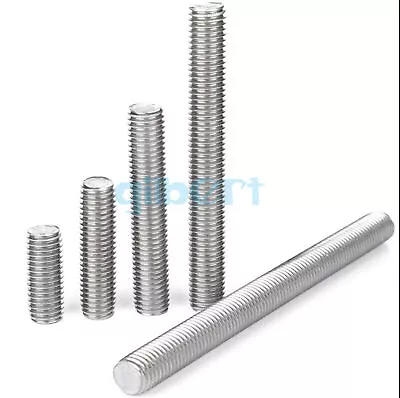 M3 M4 M5 304 Stainless Steel Full Thread Rod Screw Rod Headless Bolt Full Stud • £3.32