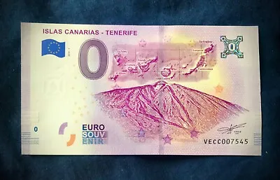£19.99 • Buy 0 Zero Null € Euro Note Islas Canarias Tenerife Souvenir In Perfect Condition
