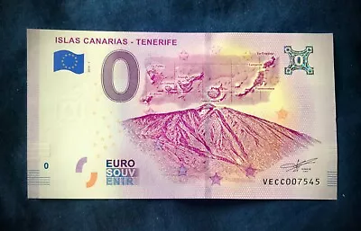 0 Zero Null € Euro Note Islas Canarias Tenerife Souvenir In Perfect Condition • £19.99