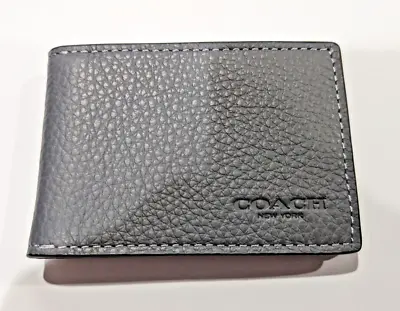 Coach Men's Gunmetal/Industrial Grey Compact Billfold Wallet (Small) CM167 - NWT • $59.99