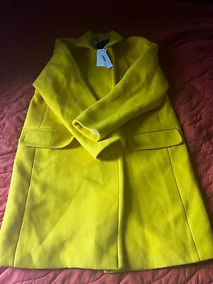  J Crew Yellow NWT Wool Cocoon Zip Up Winter Coat Size 8  • $155