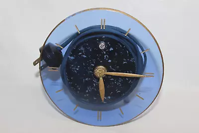 RARE VINTAGE 1930's 5 3/4  GLASS BLUE MOON ECSTASY MODEL 5F58 ELECTRIC CLOCK • $122.71