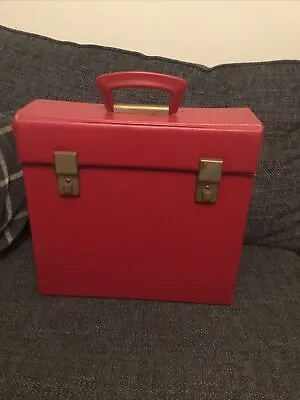 Vintage Vinyl Storage Carry Case Box (red) For 12  Lps - No Keys • £19.99