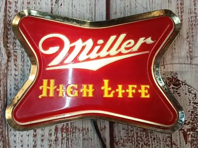 OLD Miller High Life Lighted Sign   Beer Bar Sign 9 X6.5  -FREE SHIPPING • $149