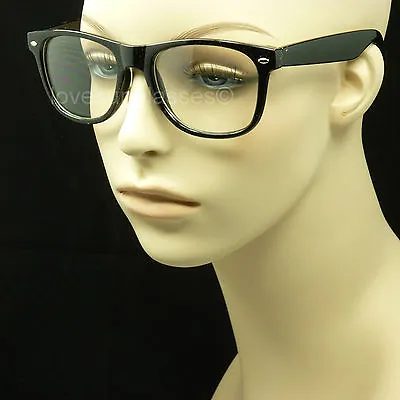 Clear Glasses Lens Men Women Nerd Geek Fake Eye Unisex Frame Style 80s 1980s • $5.99