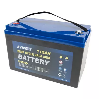 Kings 115AH 12V AGM Deep Cycle Battery Maintenance Free Faster Recharge • $249