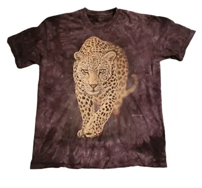 Leopard Stalking Prey The Mountain Savage Graphic T-Shirt Adult Size Large 2016 • $12.50