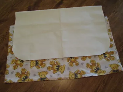 Moisture Proof Pad W/ Flannel Teddy Bear Blanket Baby Sleep Play Changing Pad • $6.50