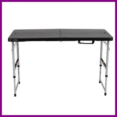 $69.11 • Buy 4 Ft. Black Resin Adjustable Height Fold-In-Half Folding Table