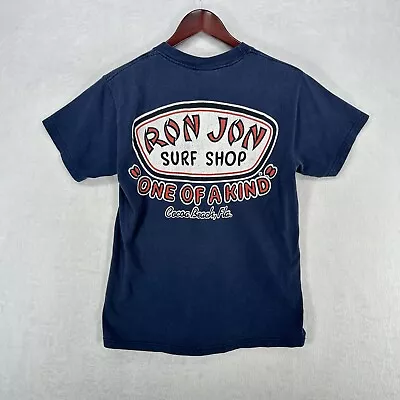Vintage Ron Jon Shirt Mens Small Blue Surf Shop Cocoa Beach Florida USA Casual • $16