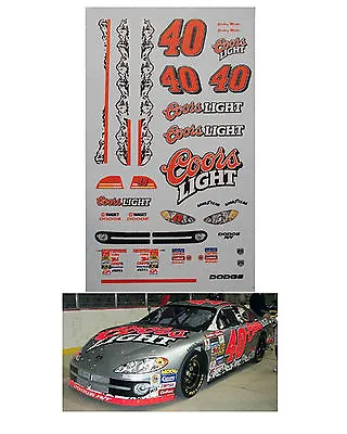 Sterling Marlin #40 Coors Light 1/64 Scale Decal AFX Tyco Lifelike Autoworld • $4.25