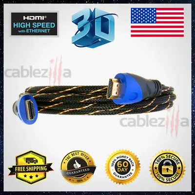 Premium 4K HDMI Cable High Speed Hdtv 1080P 3ft 6ft 10ft 25ft 30ft 40ft 50ft Lot • $24.99