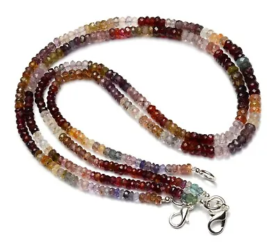Natural Gem Multicolor Spinel 3 To 5MM Size Faceted Rondelle Beads Necklace 17  • $33.60