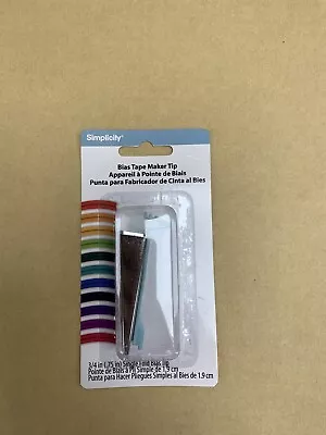 $25 • Buy Simplicity Bias Tape Maker Machine Tip 3/4  Single Fold Bias Tip Fabric 881967