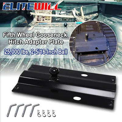$225.13 • Buy ELITEWILL 5th Wheel Trailer Gooseneck Hitch Ball Adapter Plate 25,000 Lbs Towing