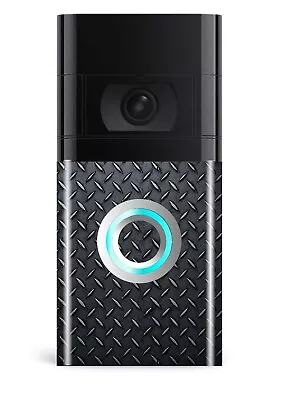 £4.99 • Buy Black Metal Plate Doorbell Skin Cover, Sticker  For Ring Doorbell 2 & 2nd Gen
