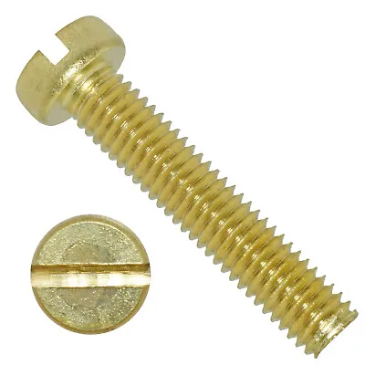 £3.73 • Buy M2 M2.5 M3 M4 M5 M6 Solid Brass Machine Screws Slotted Cheese Head Bolts Din84 *