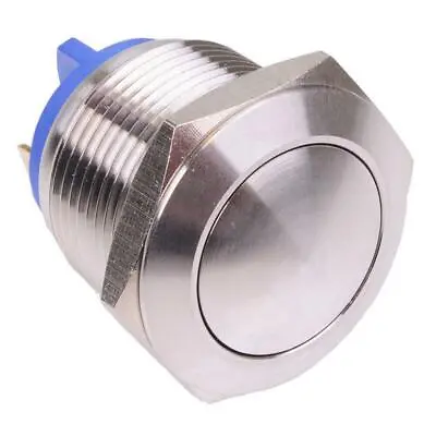 Off-(On) 19mm Domed Stainless Steel Vandal Resistant Push Button Switch 2A SPST • £6.59