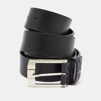 Montblanc Black Leather Cut To Size Buckle Belt • $375.90