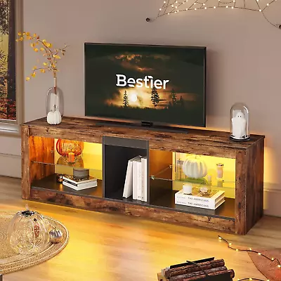 RGB TV Stand For 65+ Gaming Entertainment Center Gaming LED TV Media Console Tab • £136.62