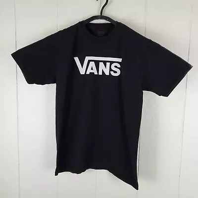 VANS Shirt Mens Medium Black Graphic Crew Neck Short Sleeve Stretch Pullover • $12.08