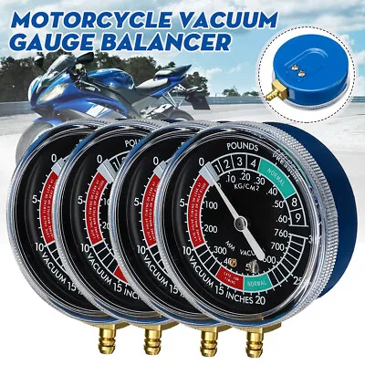 $32.98 • Buy 🔥4 Cylinder Motorcycle Fuel Vacuum Carburetor Synchronizer Gauge Carb Sync To