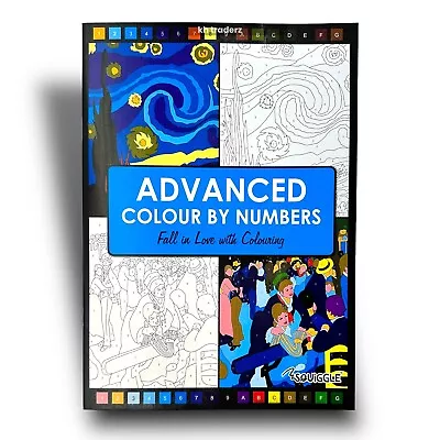 Advanced Adults Colouring Book Colour By Numbers A4 Art Colour Chart • £2.99