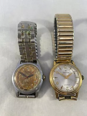 Landau Military Watch & Croton Men's Watch Vintage Wind Up Antique Both Work  • $49.99