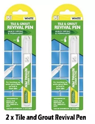 £3.89 • Buy 2 X Tile Grout Whitening Pen Refresher White Kitchen Shower Bathroom Mould