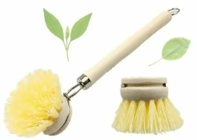 £6.49 • Buy 2 X Wooden Handle Cleaning Brush Pot Pan Dish Bowl Home Kitchen Washing Cleaner