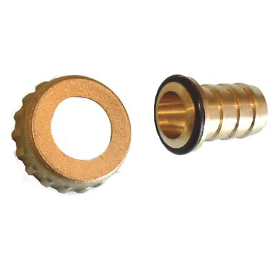 Outside Tap Hose Union Nut And Tail 2 Part Brass Garden Bib Tap Connector Nozzle • £2.99
