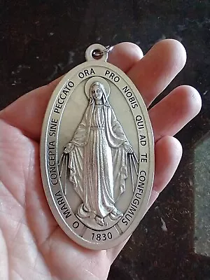 Catholic Huge Miraculous Medal Mary XXL Very Large 3.5  Latin Medal • $29.99