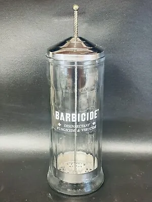 Vintage Barbicide Handblown Glass Disinfectant Jar Barber Shop Comb 13” RARE • $25