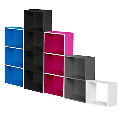 £8.99 • Buy 1-4 Shelf Storage Unit Tier Wooden Bookcase Cube Shelving Display Shelves Wood