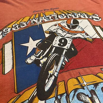 Vintage Flat Track Racing Tshirt 1983 Houston  Springsteen Harley Davidson Xr750 • $125