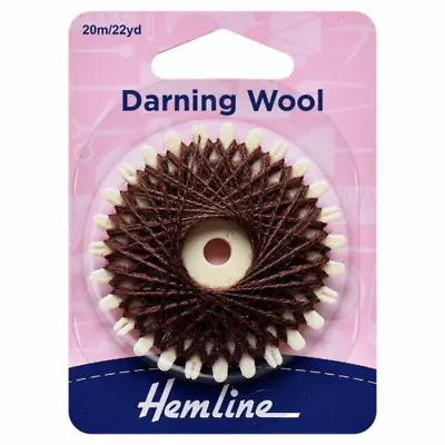Hemline Brown Darning /Mending Wool X 20m: 4 Colours Available H1003.BR • £2.45