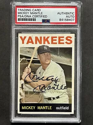 Mickey Mantle Yankees 1964 Topps #50 Auto Autograph PSA/DNA Authenticated • $2999