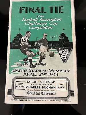 1933 Fa Cup Final Everton V Manchester City   (original Programme) • £475