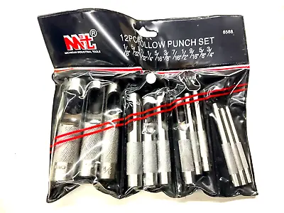 MIT TOOLS 12-pc. HOLLOW PUNCH SET 1/8” To 3/4” #6588 • $24.99