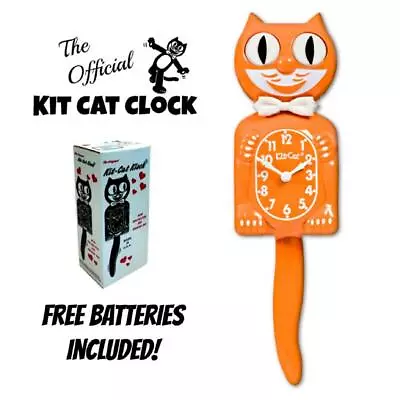 FESTIVAL ORANGE KIT CAT CLOCK 15.5  Free Battery USA MADE Official Kit-Cat Klock • $69.99