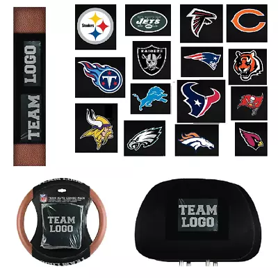 Officially Licensed NFL Headrest And Wheel Covers 616286-J • $24