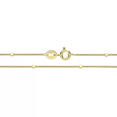 9ct Gold Snake And Square Bead Chain Necklace • £216.29