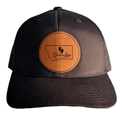 Montana Choose Life Leather Patch Hat Pro-Life Hat Black • $35