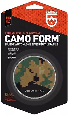 GEAR AID Camo Form Reusable Fabric Wrap 2  X 144  - Woodland Digital • $15.75