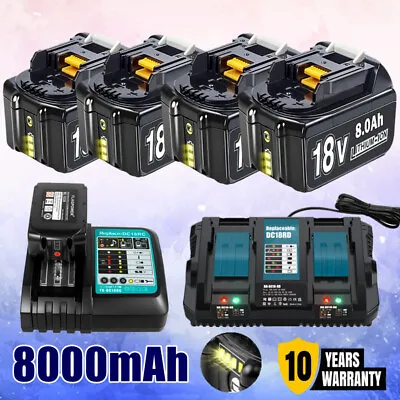 2X For Makita Battery/ Charger18V 6Ah 12Ah 9Ah BL1860B BL1850B BL1840B BL1830B • £157.99