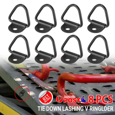 $26.89 • Buy 8Set Tie Down Anchor Lashing D Ring Metal Plated Points Ute Trailer 60x60mm AUS