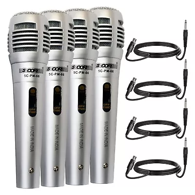 5Core 4 Pieces Dynamic Microphone XLR Audio Cardioid Mic Vocal Karaoke Singing • $19.99