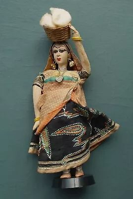 Vintage Cloth National Costume Doll India Woman Cotton Picker Ethnic 1950s ? • £19.99